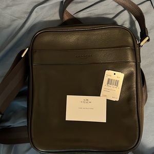COACH - CHARLES FLIGHT BAG LEATHER “BLACK" MENS